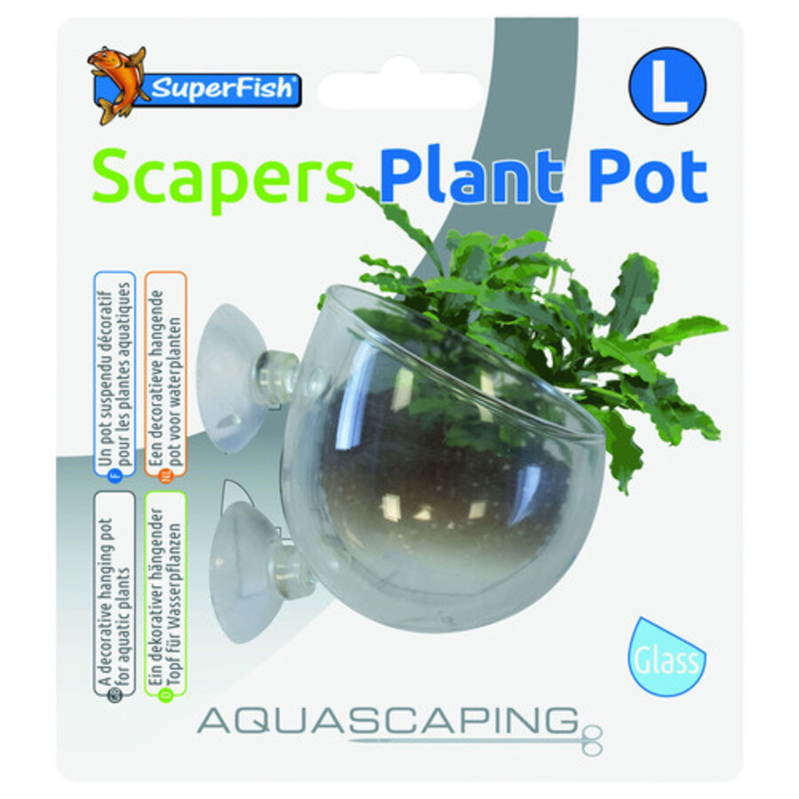 Hangende aquarium plantenpot groot 9 x 6 cm | transparant | met zuignap