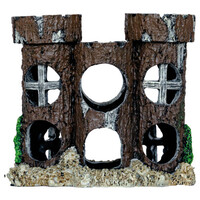 Rond kasteel ornament voor aquarium en terrarium  in 3 maten