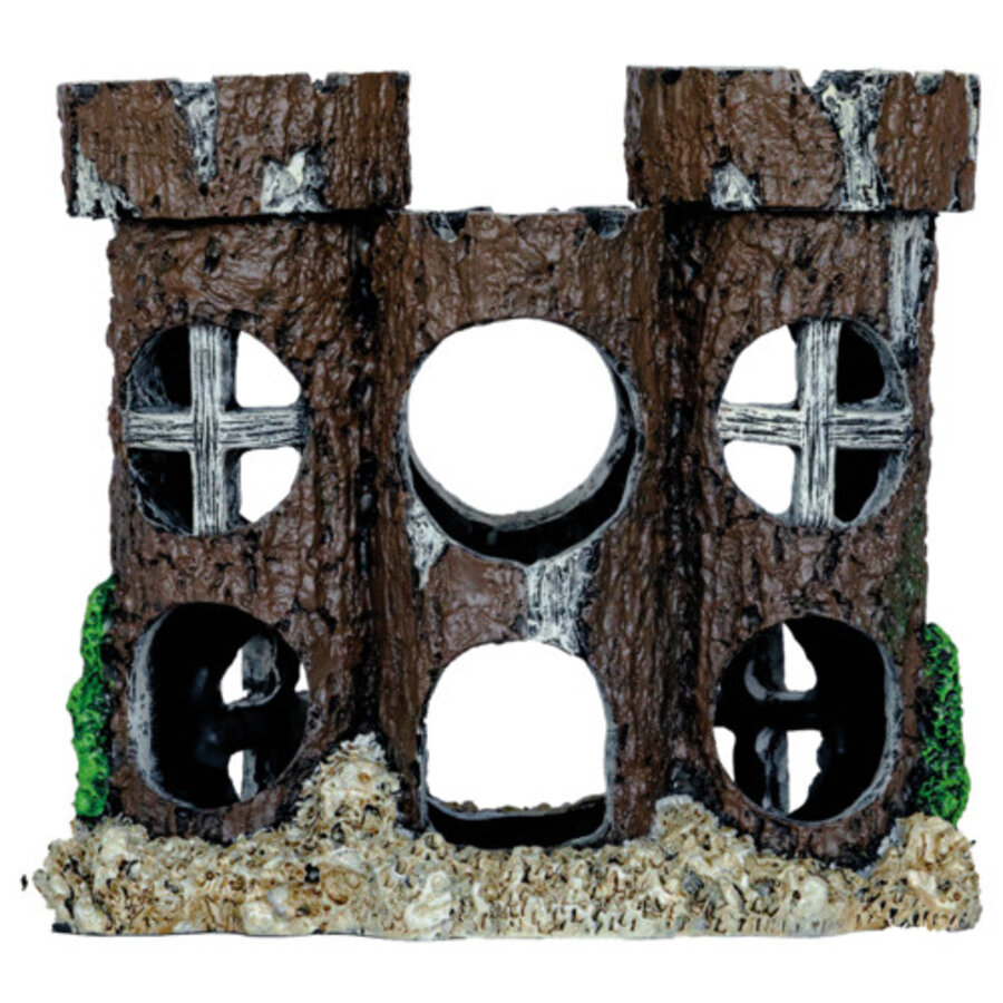 Rond kasteel ornament voor aquarium en terrarium  in 3 maten