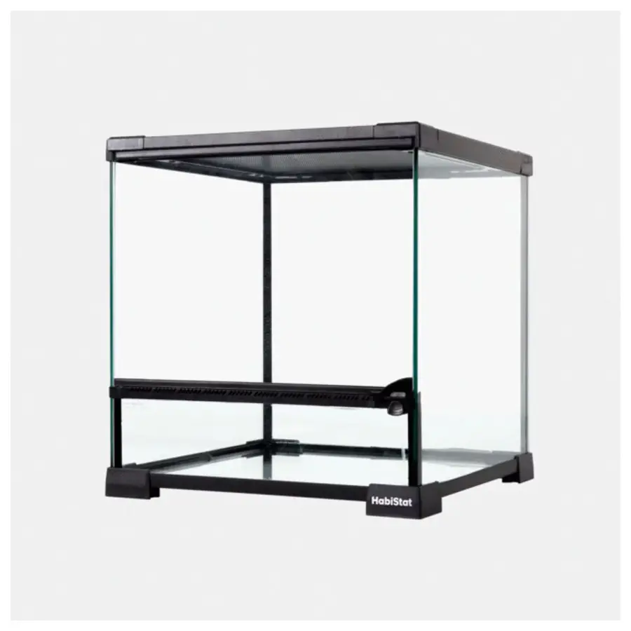 Glazen terrarium 30 x 30 x 32CM met voordeur en afneembaar gaasdeksel