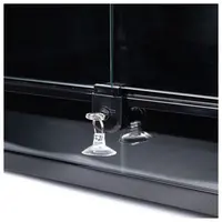 Glazen terrarium 60x45x45 cm met zwart glas en gaasdeksel