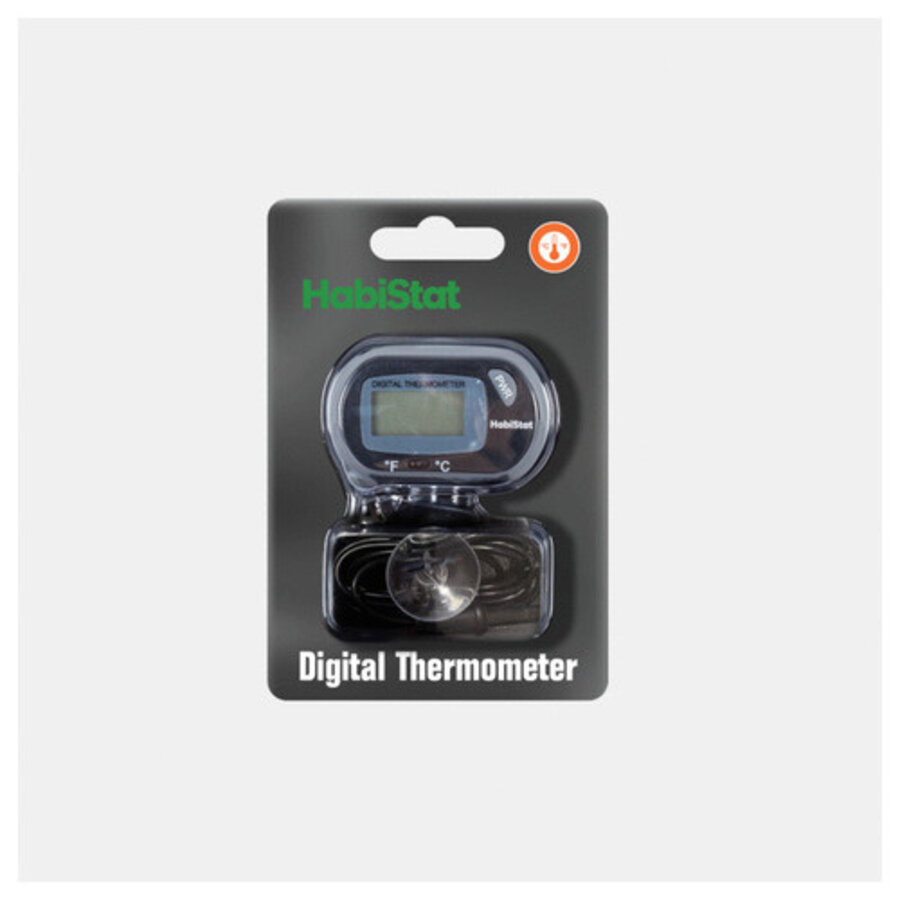 Digitale terrariumthermometer met externe sensor en zuignap
