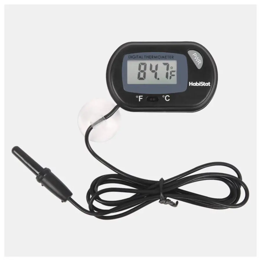 Digitale terrariumthermometer met externe sensor en zuignap