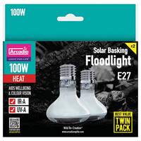Solar Basking Floodlight warmtelamp 100W Twin Pack voor terrarium