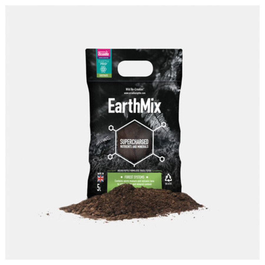 Earthmix Bio-actief terrariumsubstraat Earthmix 5L en 10L voor reptielen, amfibieën en ongewervelden