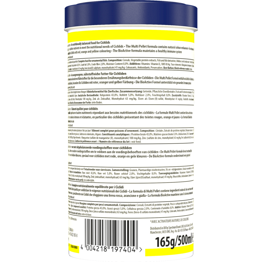 Cichlid Colour Pellets 500ML