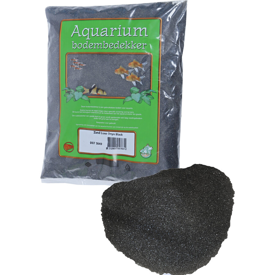 Aquariumzand Luxe Onyx Black | zak 4 kg | decoratieve bodembedekking