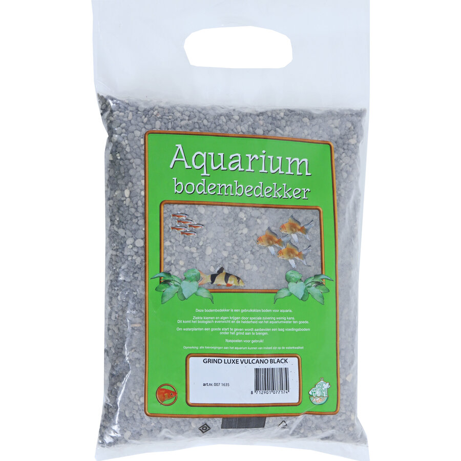 Zwart vulkanisch aquariumgrind | zak 4 kg | decoratieve bodembedekking