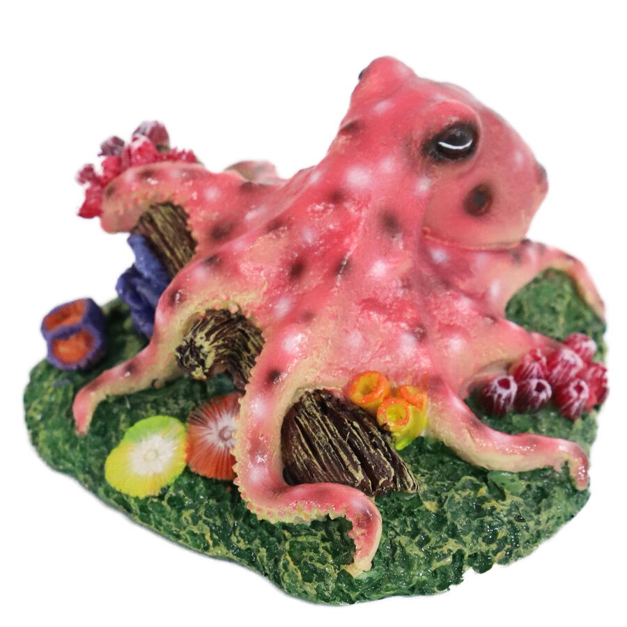 Octopus aquarium ornament roze | 10 cm | kleurrijke decoratie