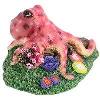 Octopus aquarium ornament roze | 10 cm | kleurrijke decoratie