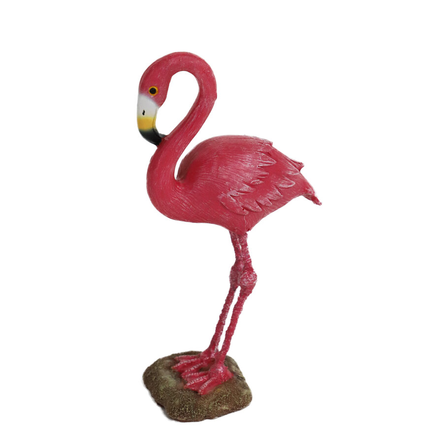 Flamingo aquarium ornament roze | 16 cm | polyresin decoratie