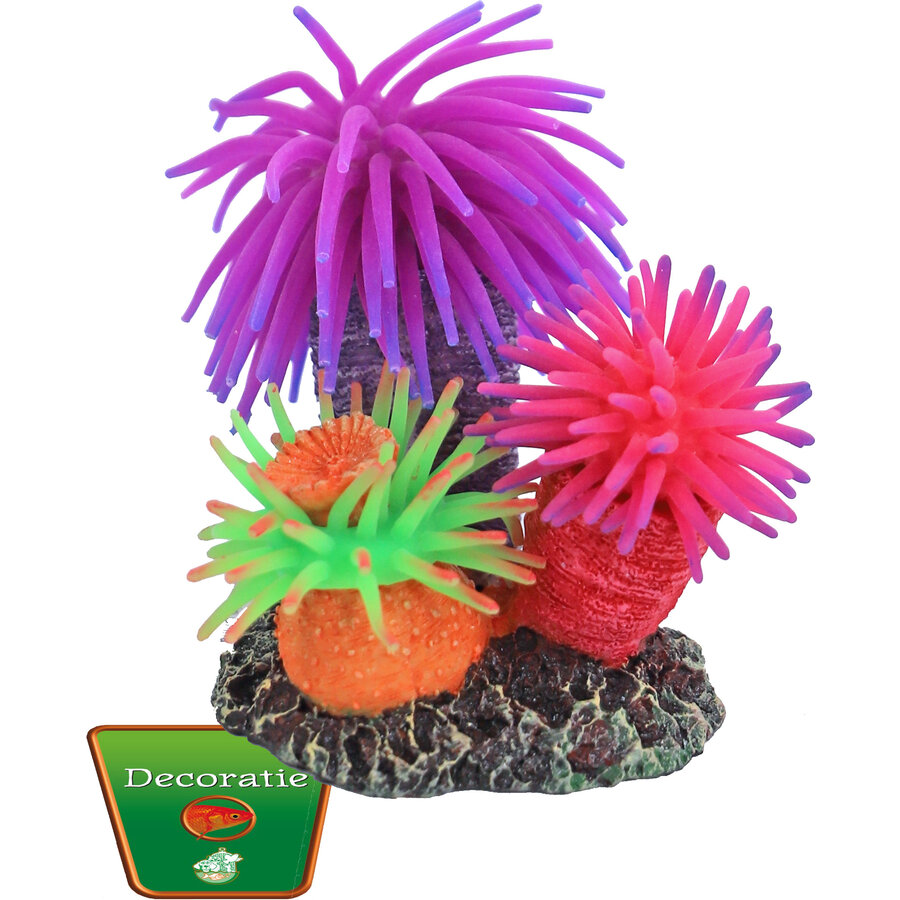 Anemoon ornament met 3 anemonen en rots | Ø 8 cm