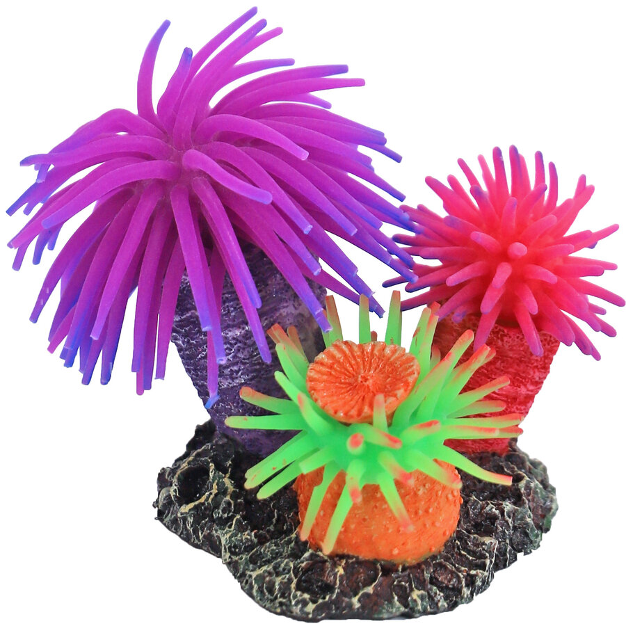 Anemoon ornament met 3 anemonen en rots | Ø 8 cm