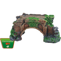 Ruïne brug aquariumornament met mos | polyresin | 11 cm