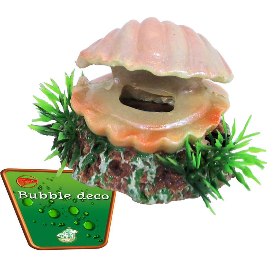 Aquarium schelp ornament met luchtuitstromer | 5,5 cm | bubbeleffect