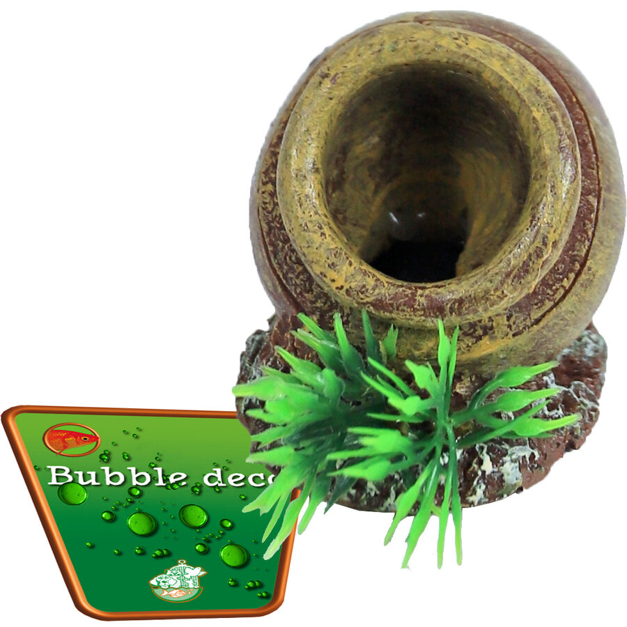 Aquarium ornament pot met uitstromer | 5,5 cm | voor luchtpomp bubbels