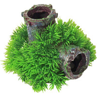 Green mossbuis 11 cm aquarium ornament met bubbeluitstromer