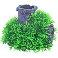 Green mossbuis 11 cm aquarium ornament met bubbeluitstromer