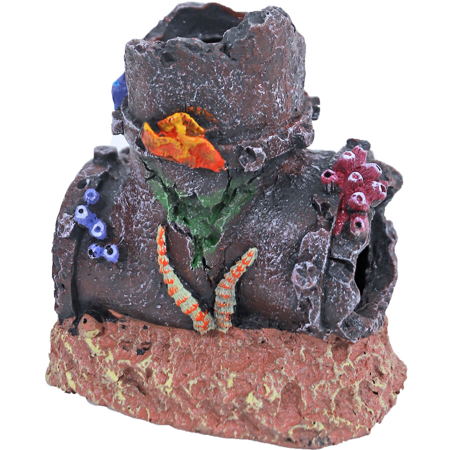 Gezonken buis aquarium ornament 11 cm | schuilplaats voor vissen