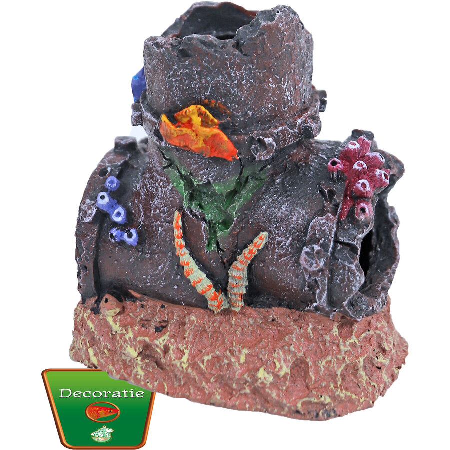 Gezonken buis aquarium ornament 11 cm | schuilplaats voor vissen