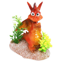 Rood draak aquarium ornament van polyresin | 8,5 cm decoratie