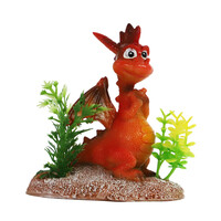 Rood draak aquarium ornament van polyresin | 8,5 cm decoratie