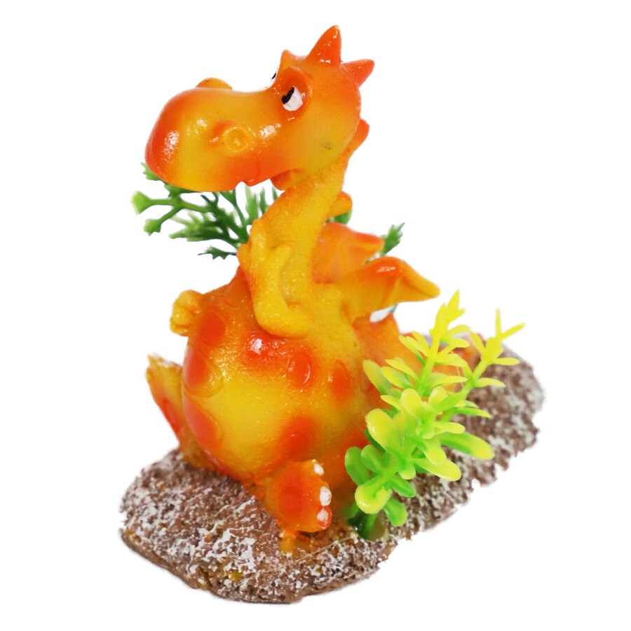 Aquarium ornament draak oranje | 8 cm | polyresin decoratie