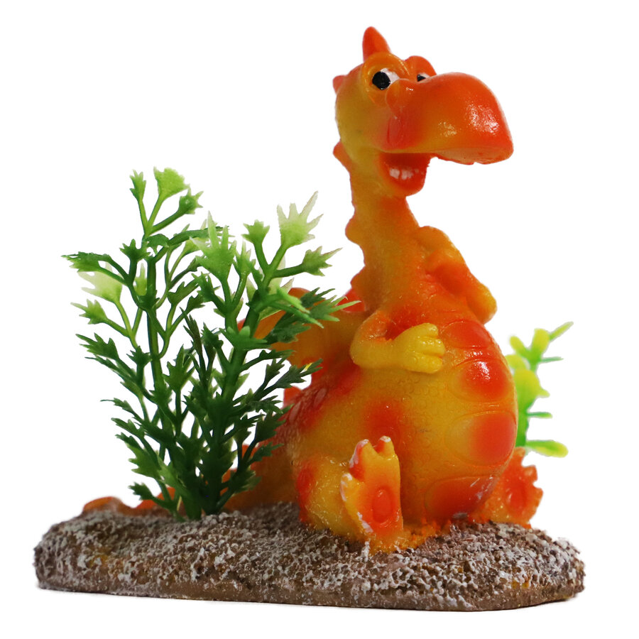 Aquarium ornament draak oranje | 8 cm | polyresin decoratie