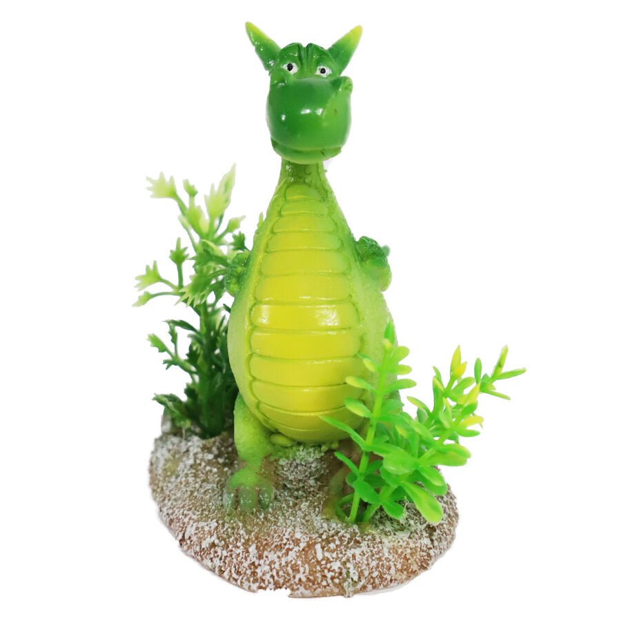Aquarium ornament draak groen | 8,5 cm | schuilplek en decoratie