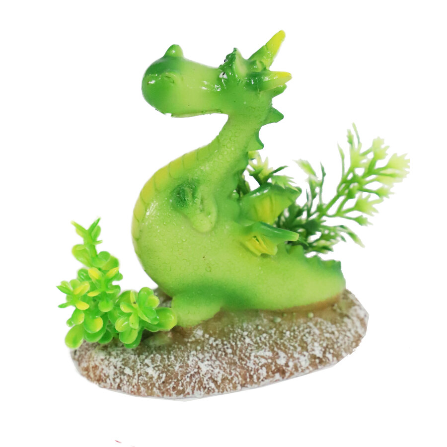 Aquarium ornament draak groen | 8,5 cm | schuilplek en decoratie