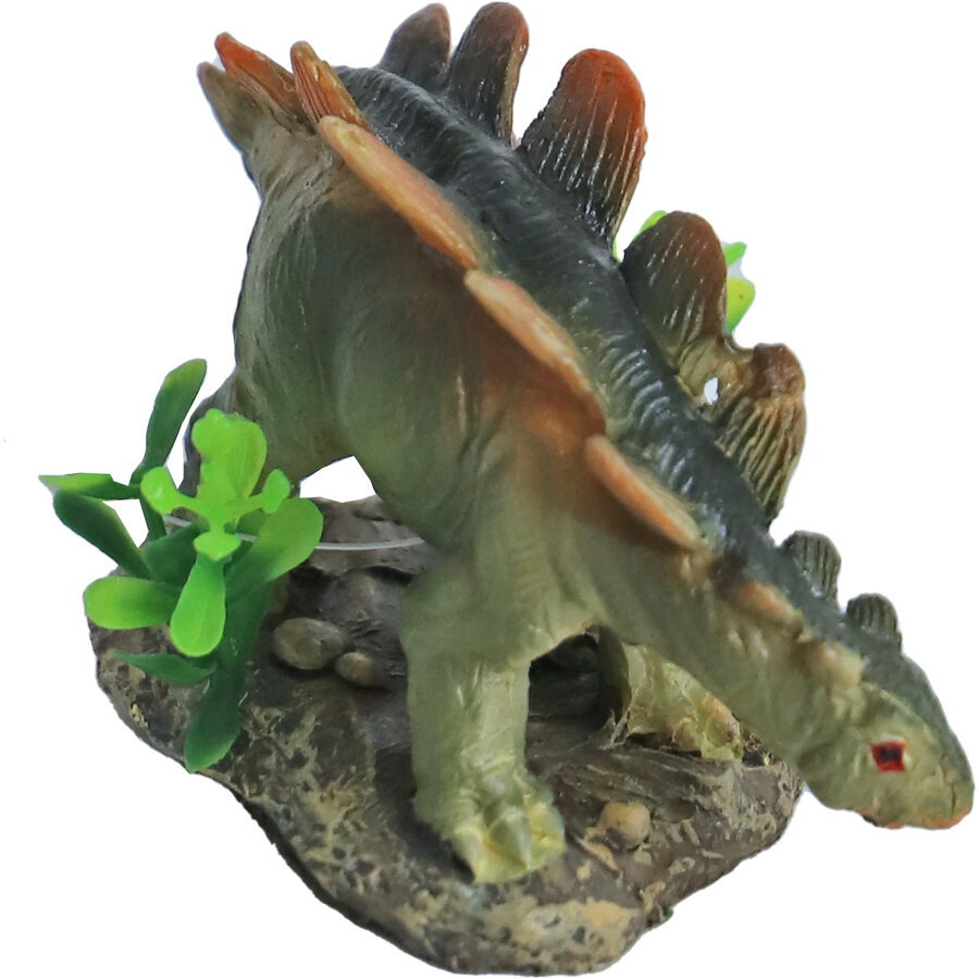 Dinosaurus Stegosaurus aquariumornament 10 cm | polyresin decoratie met schuilplek