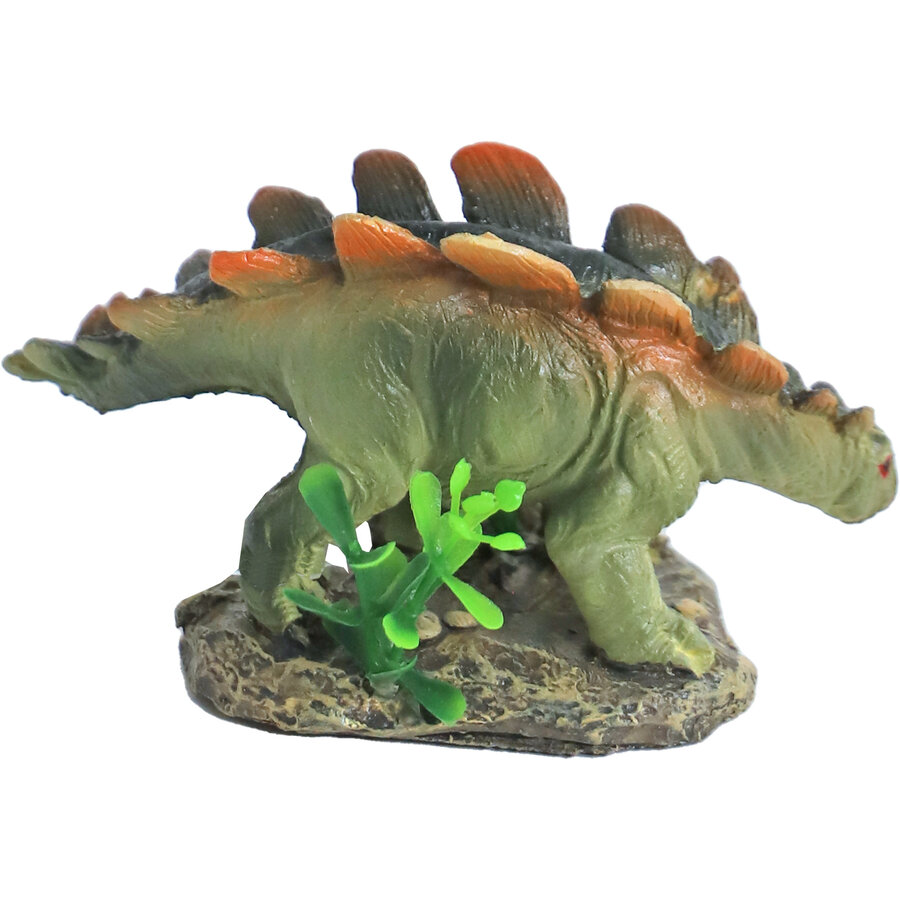 Dinosaurus Stegosaurus aquariumornament 10 cm | polyresin decoratie met schuilplek