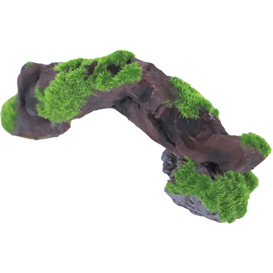 Boomstronk brug met mos | aquariumdecoratie 17 x 4,5 cm