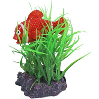 Plant ornament met clownsvis | aquariumdecoratie 10 cm