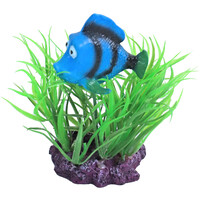 Aquarium ornament plant met doktersvis | 10 cm | schuilplek