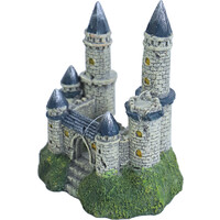 Kasteel ornament blauw/wit | aquarium decoratie 12 x 14 cm