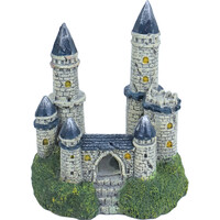 Kasteel ornament blauw/wit | aquarium decoratie 12 x 14 cm