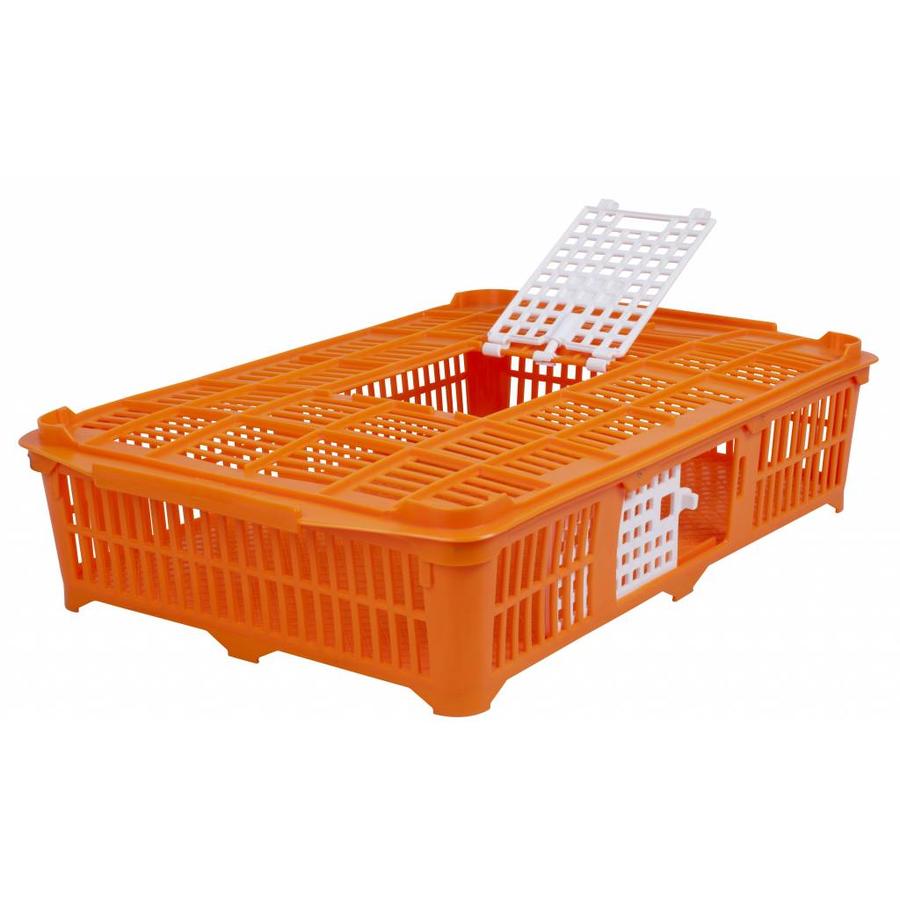 Transportkist voor kleine dieren - compacte kunststof kist met dichte bodem en dubbele toegang