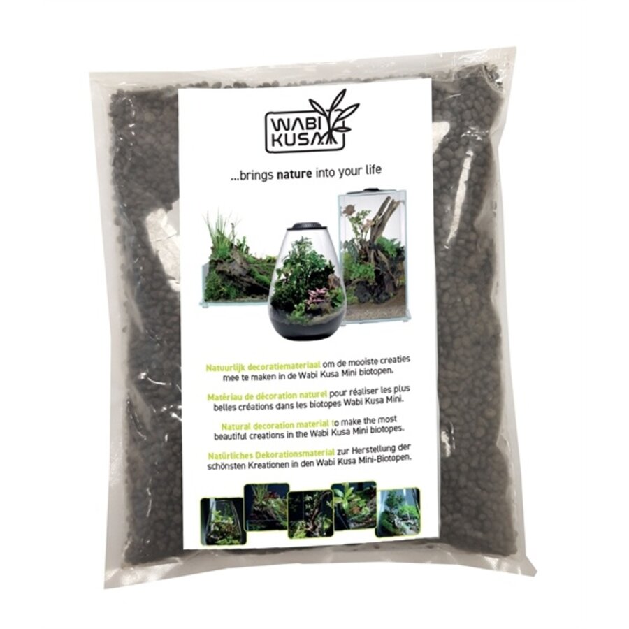 Black Soil 3 mm | 1000 ml | voedingsbodem voor Wabi Kusa en plantenterrarium