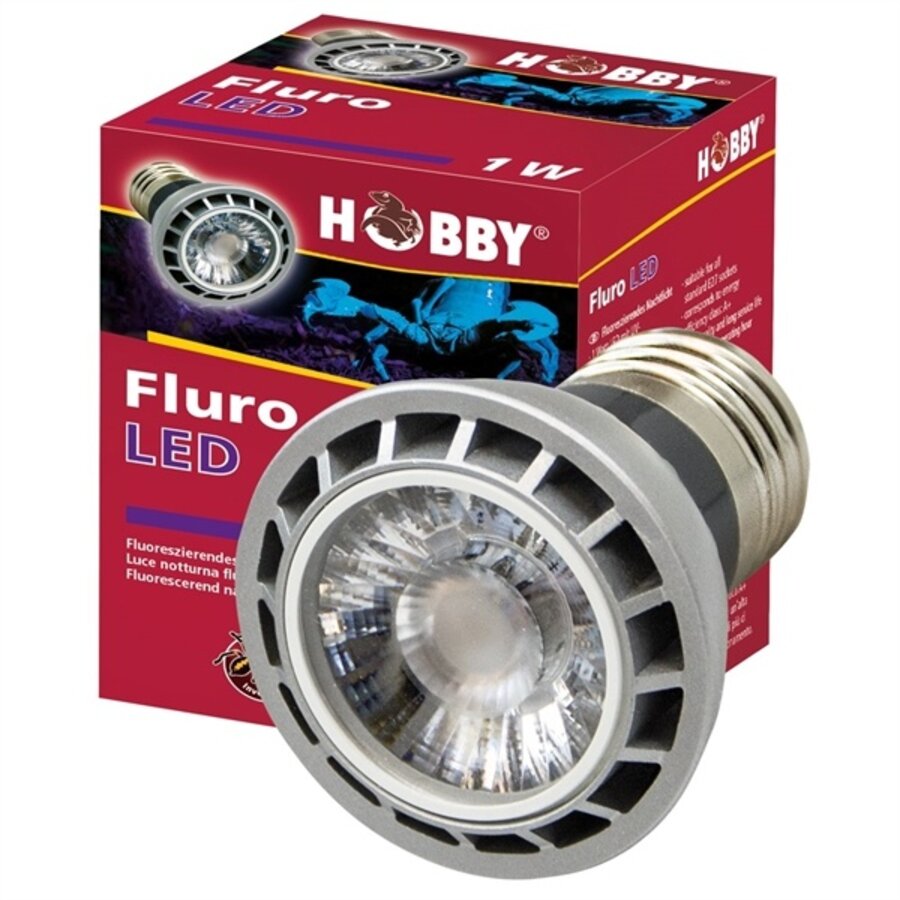Fluro LED terrariumlamp 1 W ultraviolet nachtverlichting E27