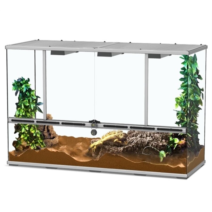 Terrarium Zilver-007 118x45x75 cm glazen reptielenverblijf