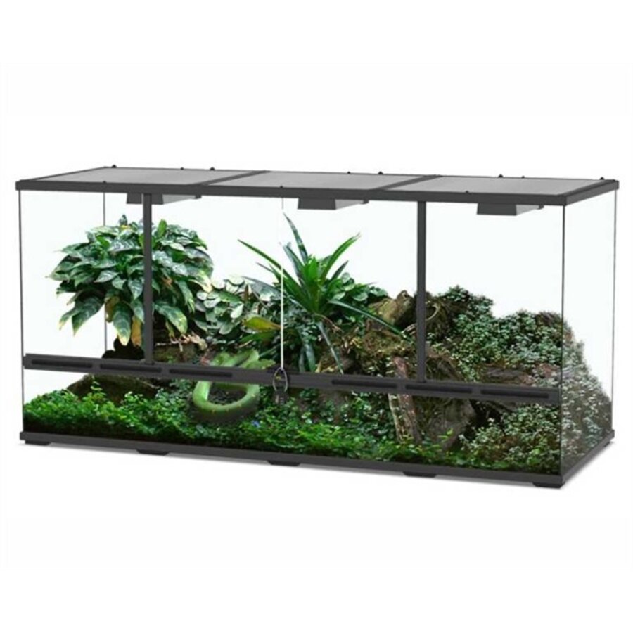 Glazen reptielen terrarium 132 x 45 x 60 cm met ventilatie en slot