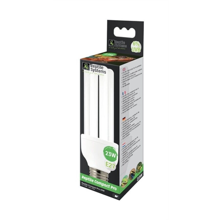 Compacte UVB lamp Pro Serie 3U D3 6% UVB 23W voor reptielen