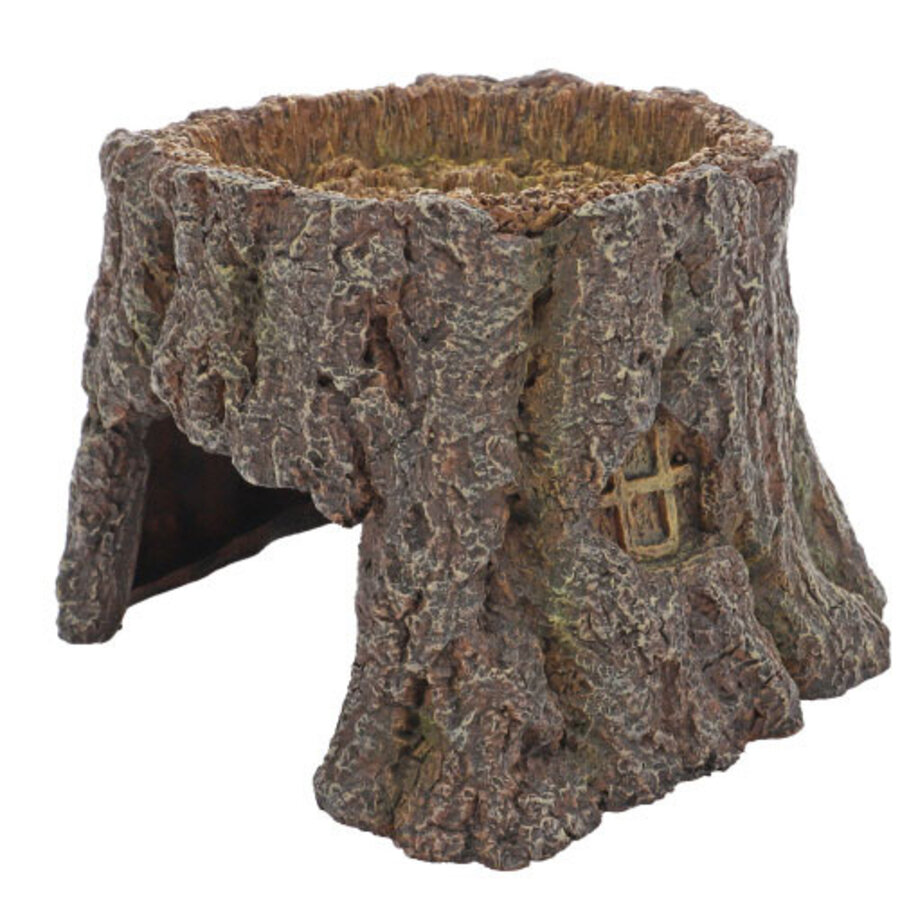 Decoratie Trunk Cave boomstam grot voor aquarium en terrarium 16,3 | 25,5 cm