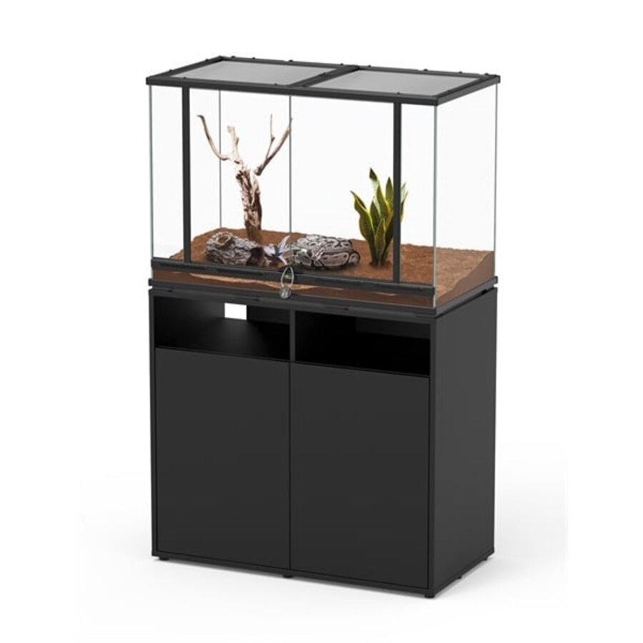 Meubel Smart Line 88x45x80 cm zwart voor aquarium en terrarium met opbergruimte