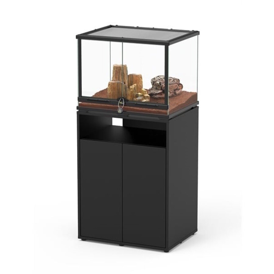 Aquarium | terrarium meubel Smart Line 60x45x80cm zwart met opbergruimte