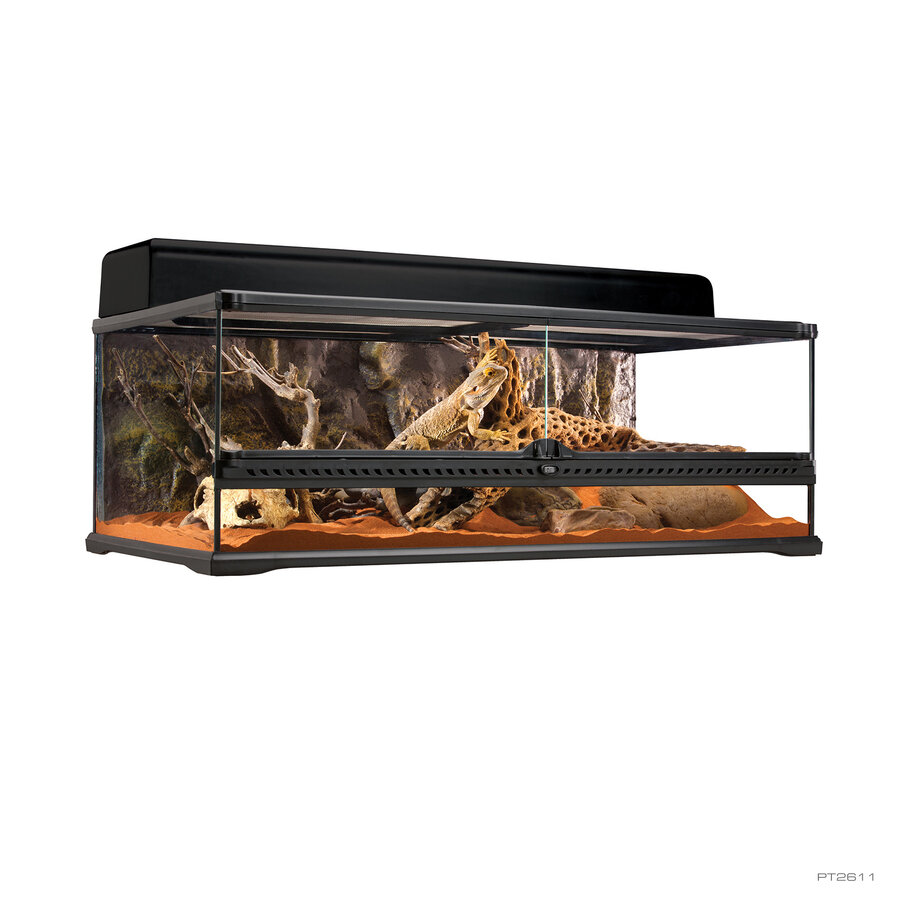 Glas terrarium 90×45×30 cm – laag model voor reptielen en amfibieën
