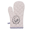 Ovenhandschoen haan beige/blauw