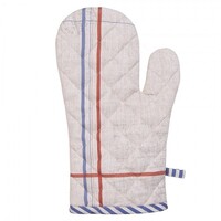 Ovenhandschoen haan beige/blauw