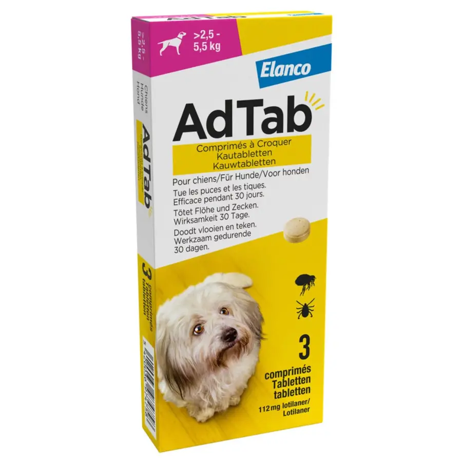 Hond Kauwtabletten >2,5-5,5kg 3 tabletten